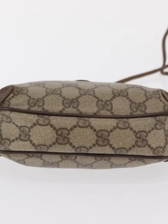 GUCCI GG Supreme Web Sherry Line Bag PVC Beige Gold 156 02 066 Auth BA10344 - Picture 9 of 15